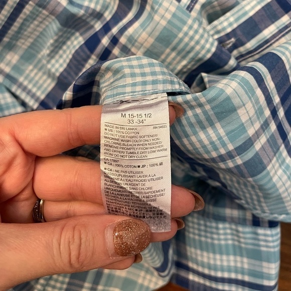 Banana Republic Men’s Standard Fit Plaid Button Up Size M - Picture 5 of 5